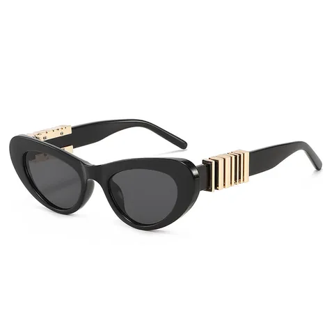 Occhiali da Sole Cat Eye alla Moda per Donna Protezione UV400 PC AC Aste in Metallo Vintage Retro Occhiali da Sole Trendy