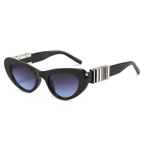Occhiali da Sole Cat Eye alla Moda per Donna Protezione UV400 PC AC Aste in Metallo Vintage Retro Occhiali da Sole Trendy