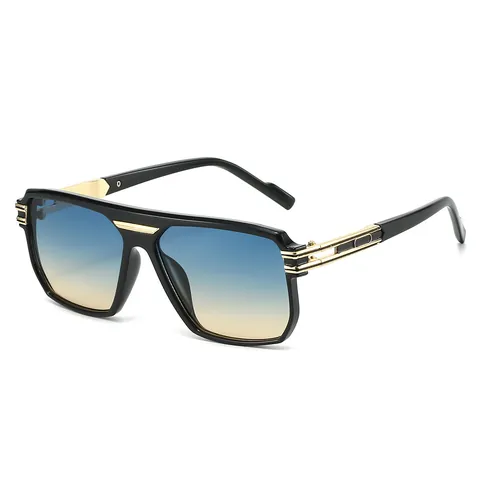 Occhiali da Sole Quadrati Vintage Retro per Uomo Donna Moda Montatura in Plastica Metallo Protezione UV400 Guida Esterno