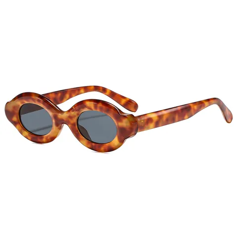 Retro Ovaal Dik Frame Zonnebril Vrouwen UV400 Bescherming Mode Chunky Color Block Zonnebril Y2K Stijl Trendy Brillen