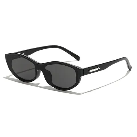 Occhiali da Sole alla Moda Retro Montatura Piccola Uomo Donna Protezione UV400 Occhio di Gatto Ovali Trendy Streetwear