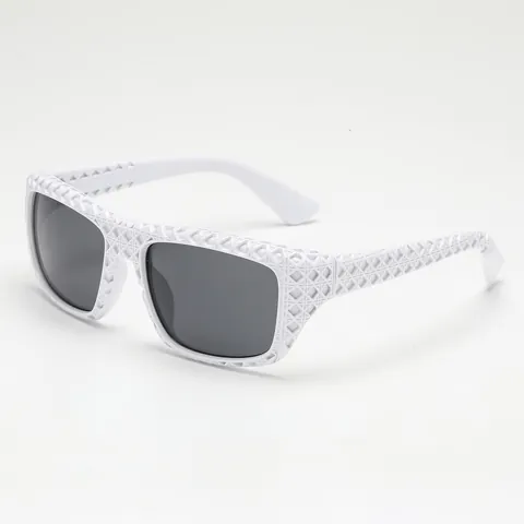 Fashion Oversized Square Sunglasses With Geometric Lattice Hollow Frame UV400 Protection PC Lens Outdoor Sun Glasses