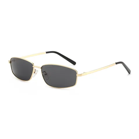 Retro Square Metal Frame Sunglasses Y2K Minimalist UV400 Shading Eyewear Fashion Women Elegant Rectangular PC Lens Sun Glasses