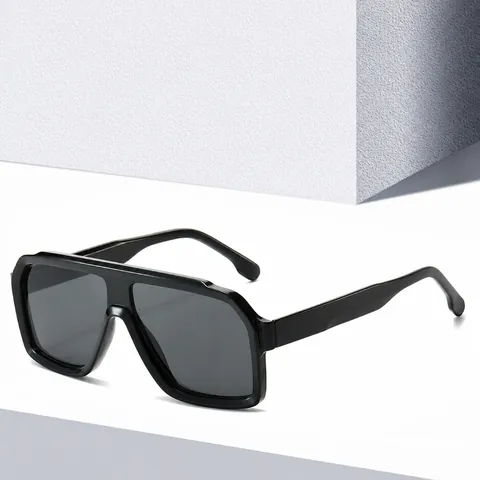 Mode Oversized Vierkante Zonnebril Voor Heren Dames UV400 Bescherming PC Montuur Lens Uit Één Stuk Stijlvolle Retro Shades Voor Reis