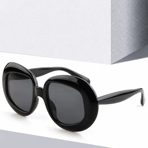 Retro Übergroße Runde Sonnenbrille UV400 Schutz PC Rahmen Verlauf Gläser Mode Brillen Für Herren Damen Outdoor Fahren
