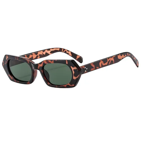 Retro Hexagonal Sunglasses Geometric PC Frame UV400 Protective Eyewear Rivet Decor Fashion Unisex Streetwear Accessory