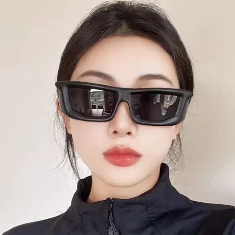 Unisex Vintage Square Thick Frame Sunglasses Matte PC UV400 Cycling Punk Goggles Sports Outdoor Eyewear W68203