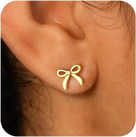 Exquisite Bowknot Heart Stud Earrings 14k Gold Plated Copper Rhinestone Artificial Pearl Earrings For Women Fashion Jewelry Gift