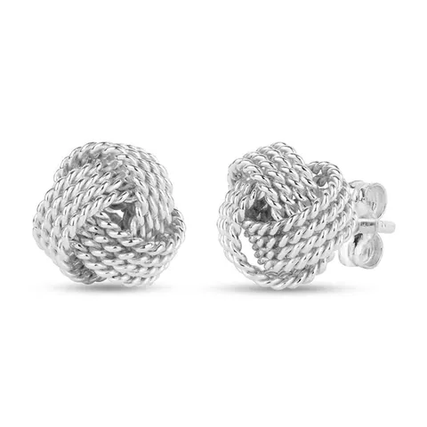 Boucles d'Oreilles Clous Nœud d'Amour en Laiton Plaqué Or 14K pour Femmes Boucles d'Oreilles Boule en Fil Tissé Bijoux Individuels Mode Minimaliste