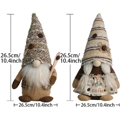 Coffee Theme Gnome Plush Faceless Doll Nordic Tomte With Coffee Bean Decoration For Home Kitchen Coffee Bar Ornament Gift