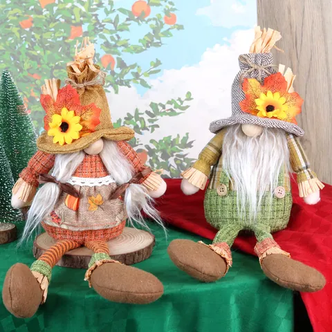 Erntedankfest Herbst Gnom Dekoration Sonnenblume Ahornblatt Hängendes Bein Gesichtlose Puppe Rudolph Plüsch Ornament Ernte Heimdeko