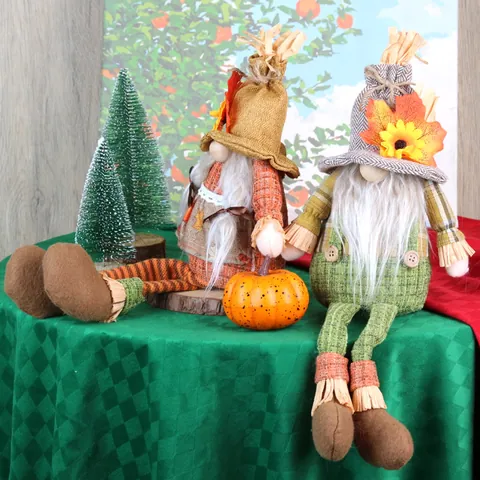 Erntedankfest Herbst Gnom Dekoration Sonnenblume Ahornblatt Hängendes Bein Gesichtlose Puppe Rudolph Plüsch Ornament Ernte Heimdeko