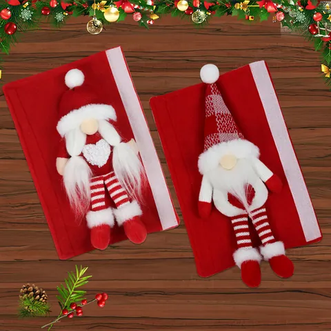 Weihnachten Kühlschrank Griffabdeckungen Rot Weiß Skandinavischer Wichtel Kühlschrank Ofen Mikrowelle Griffschutz Feiertag Küche Dekor