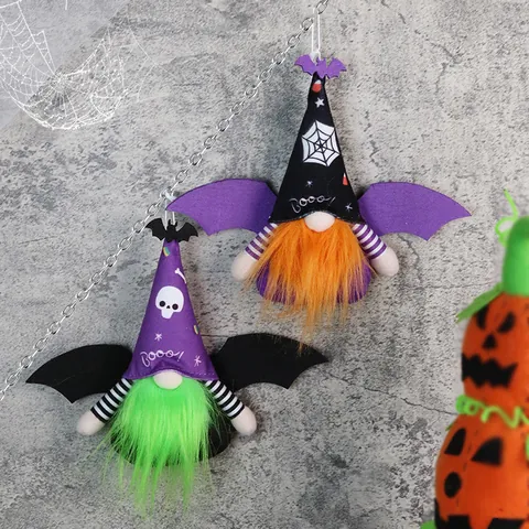 Διακόσμηση Halloween Νάνος Πολυεστέρας Φτερά Νυχτερίδας Κρανίο Ιστός Αράχνης Καπέλο Μάγου Κρεμαστό για Πάρτι Σπίτι