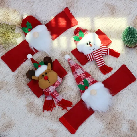 Christmas Cartoon Curtain Tiebacks With Santa Claus Snowman And Reindeer Plush Holiday Window Decorations For Home