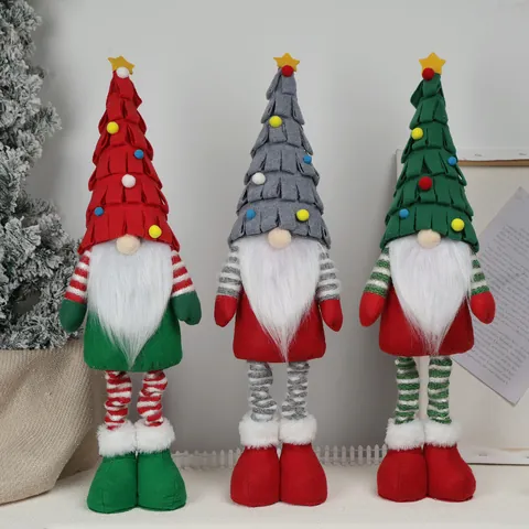 Ausziehbare Beine Weihnachtsbaum Zwerg Plüschpuppe Gesichtsloser Alter Mann Ornamente Für Weihnachten Zuhause Deko Party Geschenk Rot Grün Grau