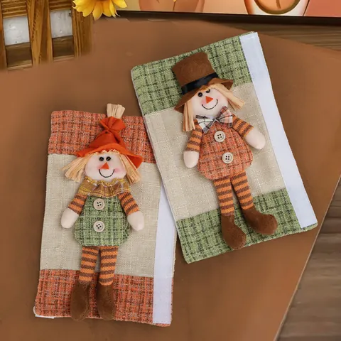 Cubiertas para Manijas de Electrodomésticos de Espantapájaros de Acción de Gracias para Frigorífico Horno Microondas Decoración de Cocina