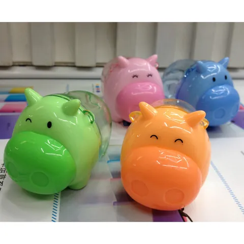 Cartoon Cow Animal Shape Manual Pencil Sharpener Dual Hole Plastic Student School Supplies Assorted Colors Stationery