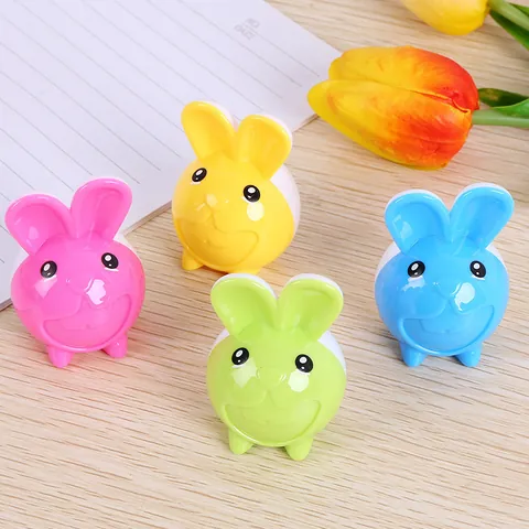 Creative Cartoon Rabbit Shaped Manual Pencil Sharpener Portable Plastic Pencil Cutter For Students Kids School Stationery Gift
