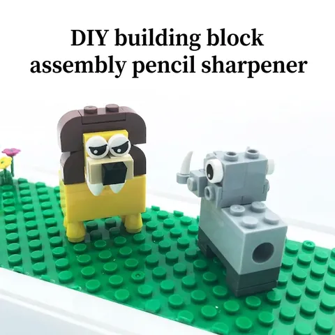 DIY Baustein Manueller Anspitzer Cartoon Tier Löwe Elefant Form Schüler Schule Schreibwaren Pädagogisches Spielzeug Geschenk