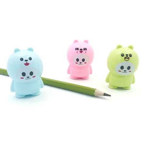 Cute Cartoon Bear Manual Pencil Sharpener Portable Mini Animal Shaped Pencil Cutter For Kids Students School Office Stationery