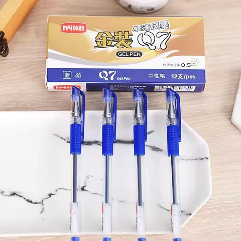 Professional 0.5mm Gel Pen Black Blue Red Smooth Writing Sign Pen For Office School Exam Stationery Plastic Material