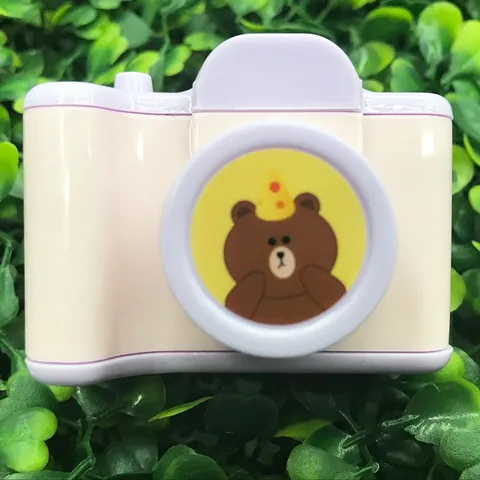 Camera Shaped Manual Pencil Sharpener Kids Students Macaron Colors Cartoon Animal Pattern School Stationery Prize Gift