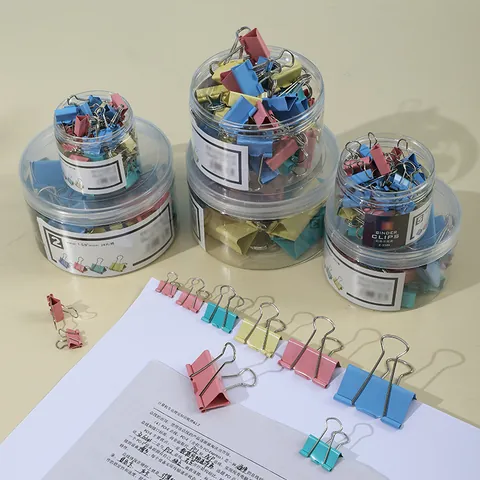 Macaron Color Metal Binder Clips Assorted Sizes Paper Document Organizing Clips For Office School Home Stationery Supplies
