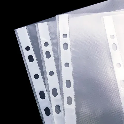A4 Universal 11 Hole Sheet Protectors Clear Plastic Punched Pockets For Ring Binders Waterproof Document Protector Folders Filing Supplies