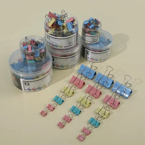 Macaron Color Metal Binder Clips Assorted Sizes Paper Document Organizing Clips For Office School Home Stationery Supplies