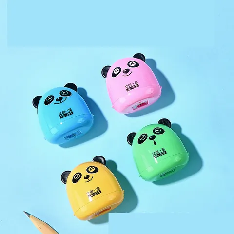 Simpatico Temperamatite Manuale a Forma di Panda per Bambini Cartoleria Scolastica Premio Studente Mini Strumento per Affilare a Forma di Animale
