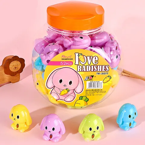 Creative Cute Cartoon Rabbit Manual Pencil Sharpener Single Hole Pencil Cutter For Kids Student School Office Stationery