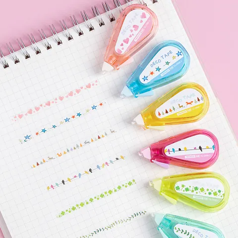 Cartoon Pattern Deco Tape Press Type Decorative Correction Tape For Scrapbooking DIY Journaling Students Kids Stationery Gift