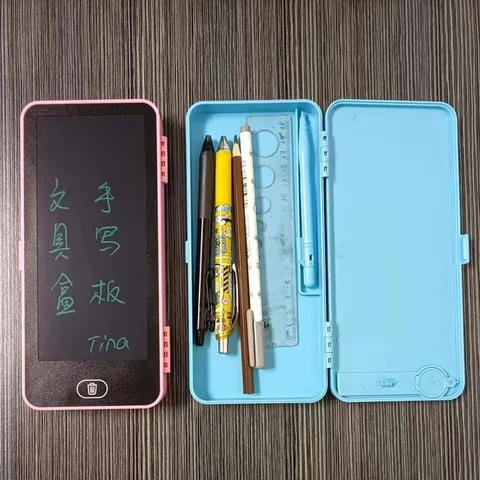 Astuccio Multifunzionale con Tavoletta da Scrittura LCD Scatola di Cancelleria Scolastica Portatile con Funzione di Cancellazione per Bambini Studenti Regalo