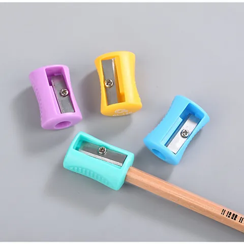 Mini Manual Pencil Sharpener Portable Single Hole Plastic Pencil Sharpener For Kids School Students Office Mixed Macaron Colors