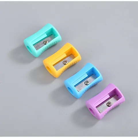 Mini Manual Pencil Sharpener Portable Single Hole Plastic Pencil Sharpener For Kids School Students Office Mixed Macaron Colors