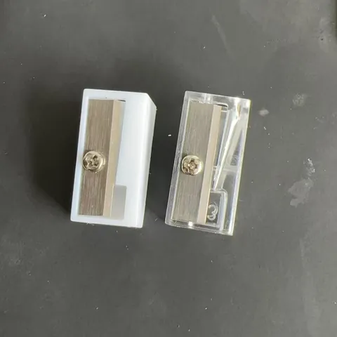 Manual Single Hole Pencil Sharpener Replacement Blade Core Plastic Transparent White Minimalist Student Office Stationery Accessory