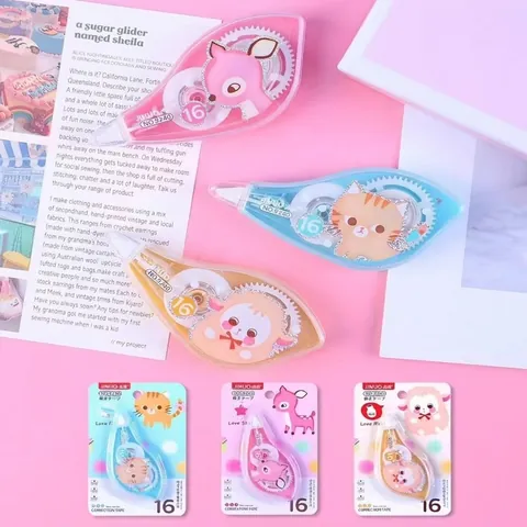 Cinta Correctora Kawaii de Animales Animados Para Niños Estudiantes Escuela Oficina Suministros Color Macarrón Portátil