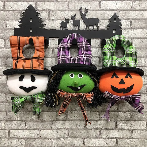Halloween Plush Hanging Decoration Pumpkin Witch Ghost Doll For Door Wall Party Home Decor Festive Indoor Ornament