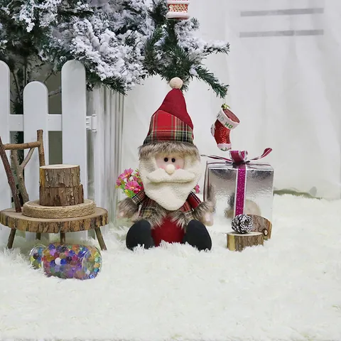 Weihnachts-Plüschpuppe Sitzend Weihnachtsmann Schneemann Rentier Ornament Für Zuhause Büro Einkaufszentrum Festliche Deko