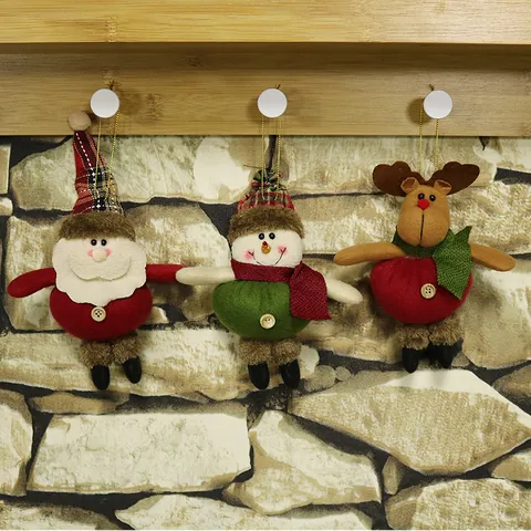 Decorazioni Appese di Natale Babbo Natale Pupazzo di Neve Renna Bambola di Peluche per Albero di Natale Decorazioni Festive Festa in Casa Tessuto Non Tessuto