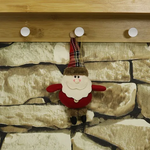 Decorazioni Appese di Natale Babbo Natale Pupazzo di Neve Renna Bambola di Peluche per Albero di Natale Decorazioni Festive Festa in Casa Tessuto Non Tessuto