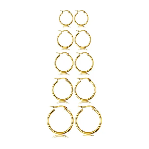 Minimalist Brass Gold Silver Plated Hoop Earrings For Women Simple Smooth Circle Earring Fashion Jewelry Commuting Accessories