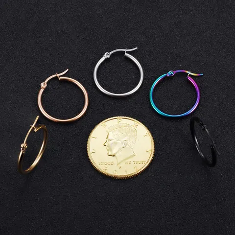 Minimalist Brass Hoop Earrings For Women Gold Silver Plated High Polish Circle Earrings Simple Fashion Jewelry Accessories