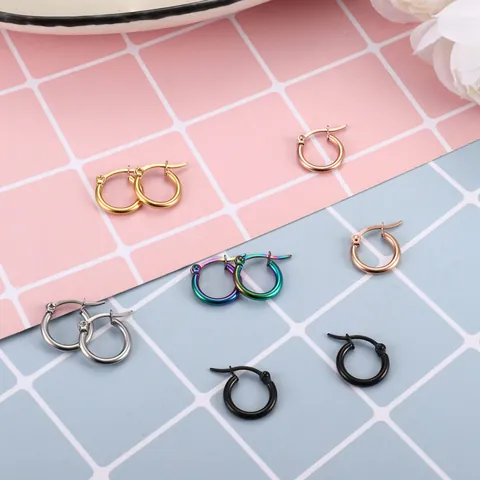Minimalist Brass Hoop Earrings For Women Gold Silver Plated High Polish Circle Earrings Simple Fashion Jewelry Accessories