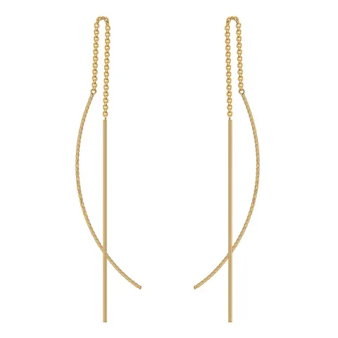 14K Gold Plated Brass Long Tassel Threader Earrings Simple Minimalist Linear Drop Dangle Earrings Fashion Jewelry For Women