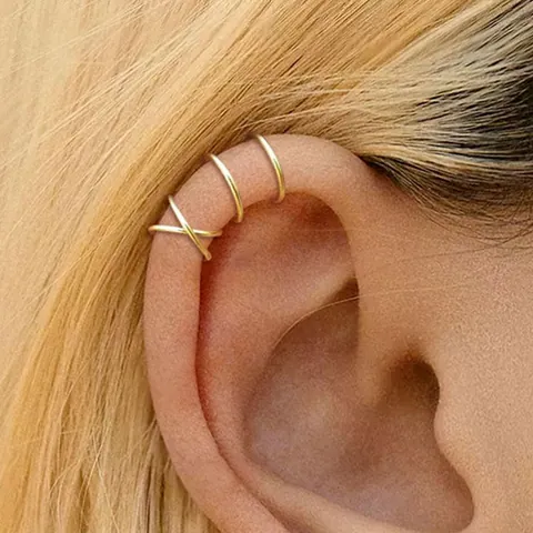 Unregelmäßige Geometrische Messing Ohrklemmen Für Damen Gold Silber Vergoldet Minimalistisch Ohne Piercing Knorpel Wickelschmuck Mode Accessoire