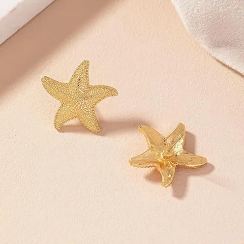 Ozean Thema Gold Seestern Perle Hängerohrringe Muschel Ohrstecker Kollektion Für Damen Sommer Strand Urlaub Schmuck