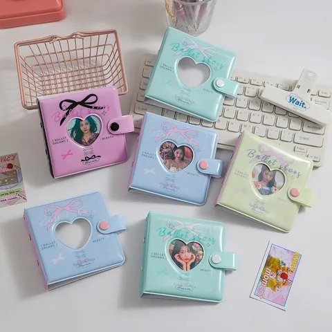 Mini 3 Inch Hollow Heart Photocard Collect Book PVC Ballet Style Photo Album For Idol Cards Polaroid Storage Organizers