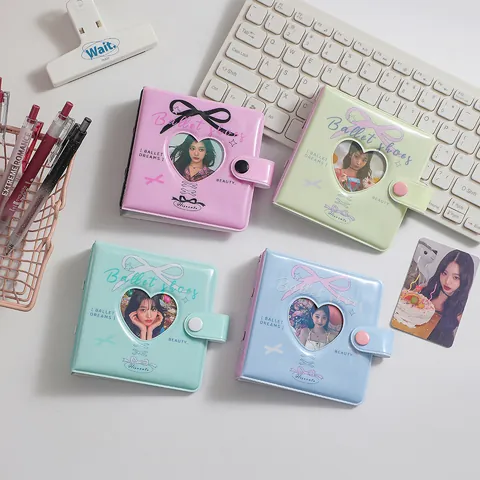 Mini 3 Inch Hollow Heart Photocard Collect Book PVC Ballet Style Photo Album For Idol Cards Polaroid Storage Organizers